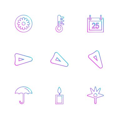 Beyaz arka plan üzerinde renkli minimalist düz vektör app simgeleri