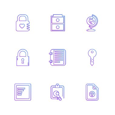 Beyaz arka plan üzerinde izole minimalist düz vektör app simgeleri