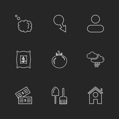 Farklı minimalist düz vektör app simgeleri