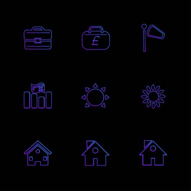 iş ikonları/simgeleri, basit düz app simgelerin vektör çizim ayarla