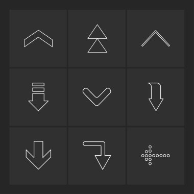 Farklı minimalist düz vektör app simgeleri