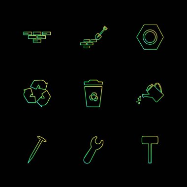 Farklı minimalist düz vektör app simgeleri