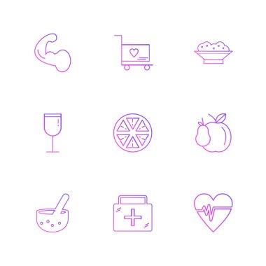 minimalist düz vektör app simgeleri beyaz arka plan üzerinde