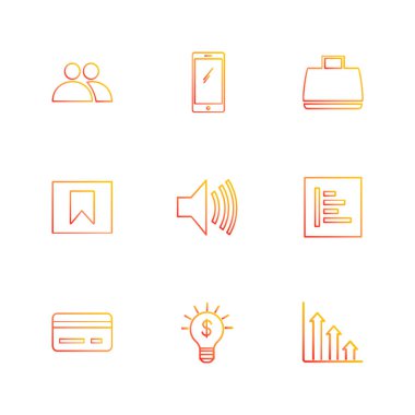 minimalist düz vektör app simgeleri beyaz arka plan üzerinde