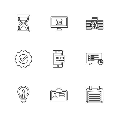 Farklı minimalist düz vektör app simgeleri