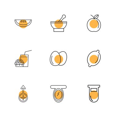 Beyaz arka plan üzerinde farklı minimalist düz vektör app simgeleri