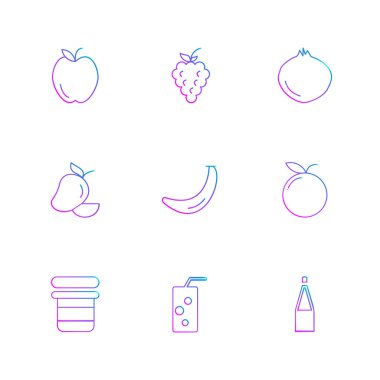 minimalist düz vektör app simgeleri beyaz arka plan üzerinde