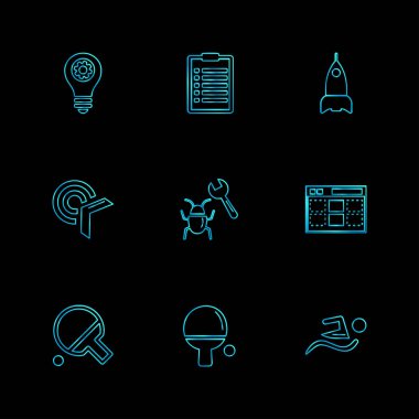 Farklı minimalist düz vektör app simgeleri