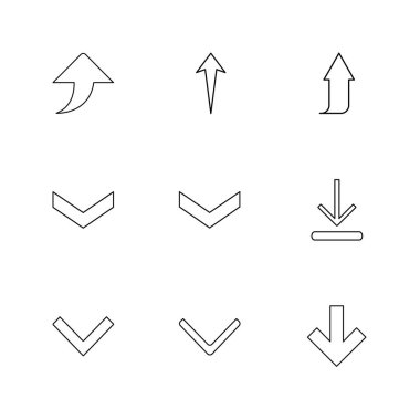 Beyaz arka plan üzerinde farklı minimalist düz vektör app simgeleri