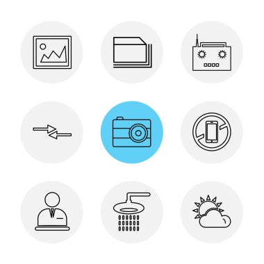 Farklı minimalist düz vektör app simgeleri