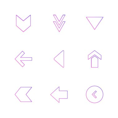 Beyaz arka plan üzerinde farklı minimalist düz vektör app simgeleri