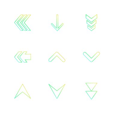 Farklı minimalist düz vektör app simgeleri