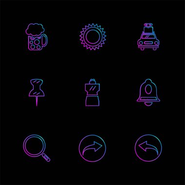 farklı minimalist düz vektör app simgeler siyah arka plan üzerine