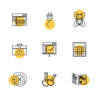 Farklı minimalist düz vektör app simgeleri