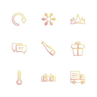 Beyaz arka plan üzerinde farklı minimalist düz vektör app simgeleri