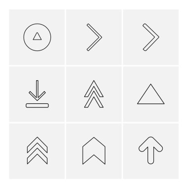 oklar yön işaretçiler yaratıcı simgeler ayarla, düz özel koleksiyon vektör