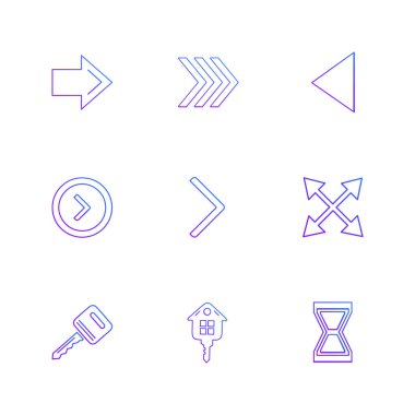 Farklı minimalist düz vektör app simgeleri