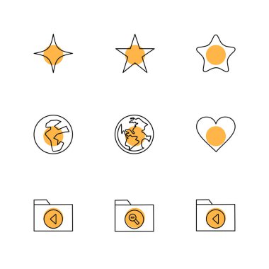 Farklı minimalist düz vektör app simgeleri