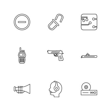 Farklı minimalist düz vektör app simgeleri