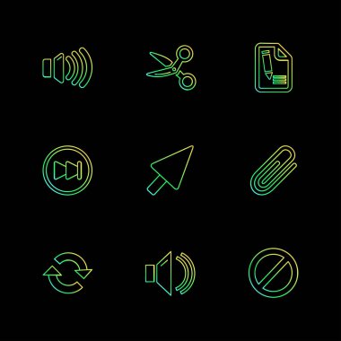 siyah arka plan üzerine minimalist düz app simgeleri