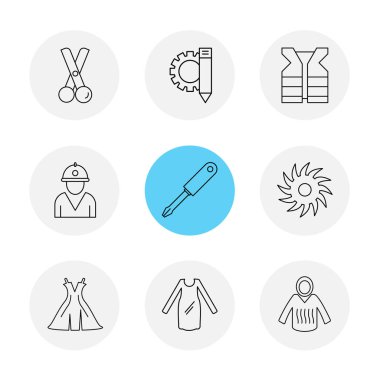 minimalist düz vektör app simgeleri beyaz arka plan üzerinde çevrelerinde