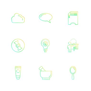 minimalist düz vektör app simge kümesi