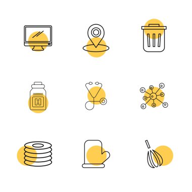 Farklı minimalist düz vektör app simgeleri