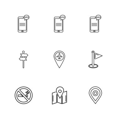 minimalist düz vektör app simgeleri beyaz arka plan üzerinde