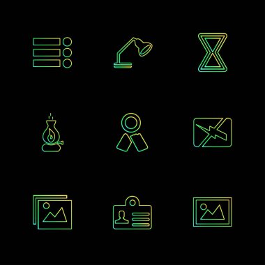 Farklı minimalist düz vektör app simgeleri