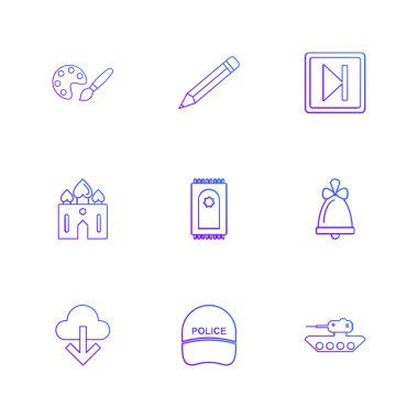 Farklı minimalist düz vektör app simgeleri