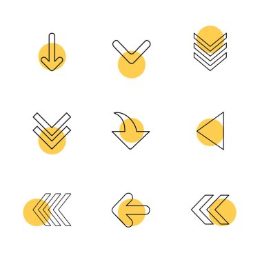 Beyaz arka plan üzerinde farklı minimalist düz vektör app simgeleri