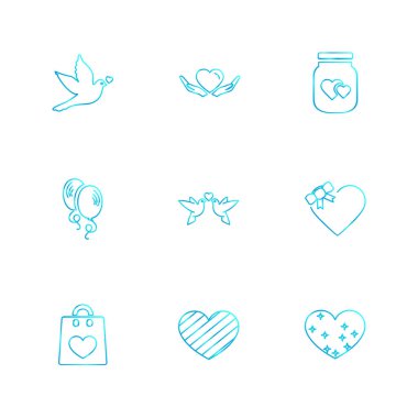 beyaz zemin üzerine minimalist düz vektör app simge kümesi