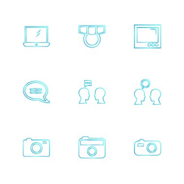 minimalist düz vektör app simgeleri beyaz arka plan üzerinde