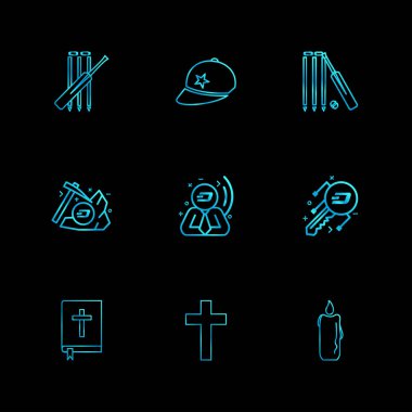 minimalist düz vektör app simgeler siyah arka plan üzerine 