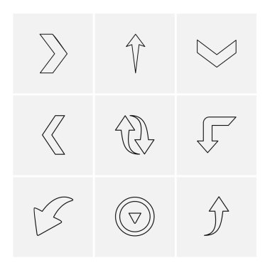 Beyaz arka plan üzerinde izole minimalist düz vektör app simgeleri