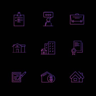 Farklı minimalist düz vektör app simgeleri