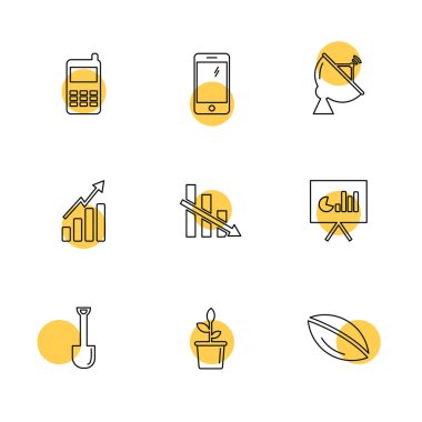 minimalist düz vektör app simgeleri beyaz arka plan üzerinde