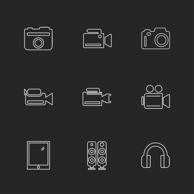 minimalist düz vektör app simge kümesi