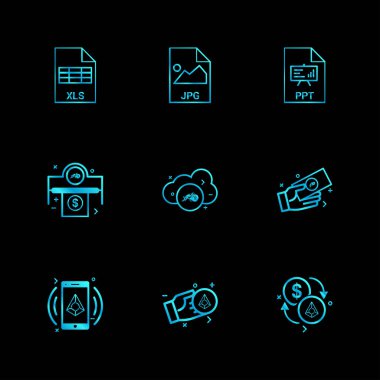 Farklı minimalist düz vektör app simgeleri