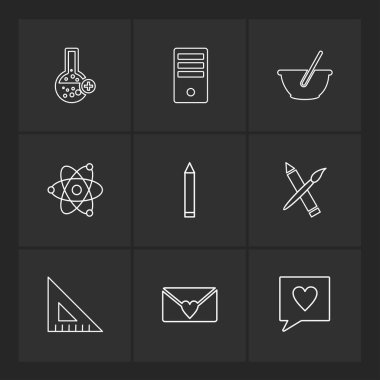 Farklı minimalist düz vektör app simgeleri