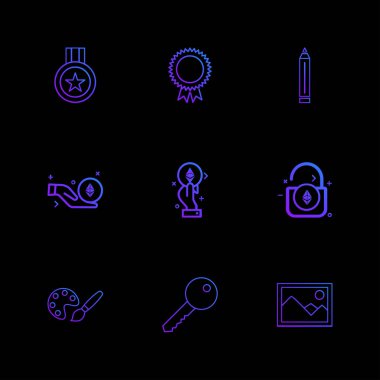 minimalist düz vektör app simgeler siyah arka plan üzerine 