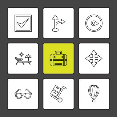 Beyaz arka plan üzerinde farklı minimalist düz vektör app simgeleri