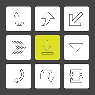 farklı minimalist düz vektör app simgeler siyah arka plan üzerine