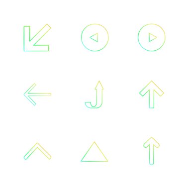 Beyaz arka plan üzerinde farklı minimalist düz vektör app simgeleri