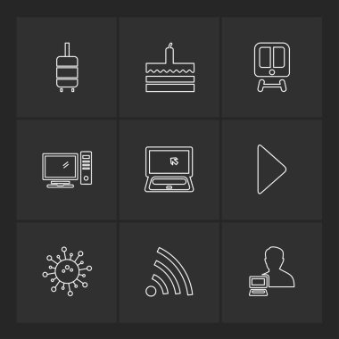 Farklı minimalist düz vektör app simgeleri