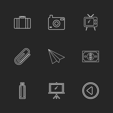 siyah arka plan üzerine minimalist düz app simgeleri