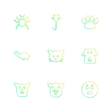 Farklı minimalist düz vektör app simgeleri