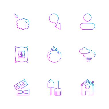 Farklı minimalist düz vektör app simgeleri