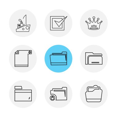 Beyaz arka plan düz app simgeler, vektör çizim kümesi ile