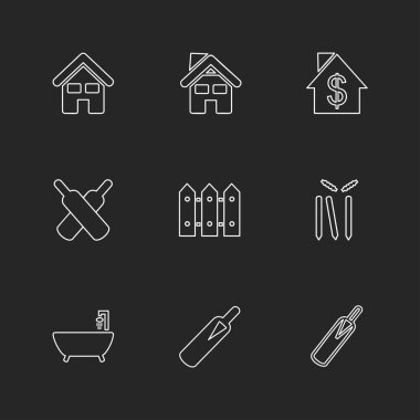 Farklı minimalist düz vektör app simgeleri